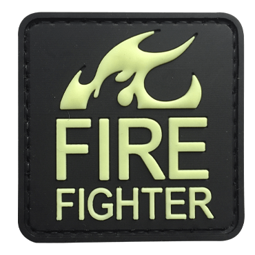 1068-G-FIRERC-11-Glow in the Dark GITD Firefighter PVC Patch
