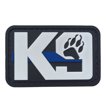 1166-K9LT-WH-11-Tactical Service Dog Police K9 Patch with Thin Blue Line