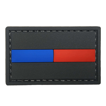 1184-LHT-S-11-Black and Blue and Red Line PVC Patch Supporting Law Enforcement