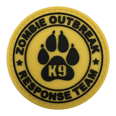 1296-K9ZOR-YE-11--Zombie Outbreak Response Team K9 Paw Patches