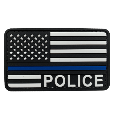 1305-GQPOLICE-11-PVC Police Thin Blue Line Flag Patches
