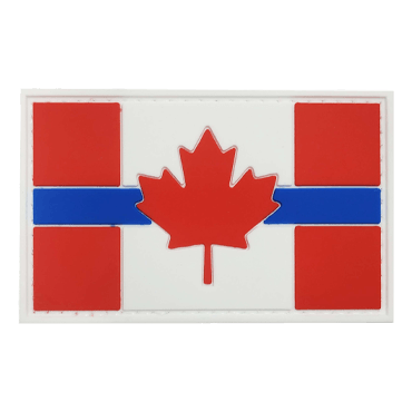 1367-GQ0301-FCLT-11-Canadian Flag with Thin Blue Line Patch