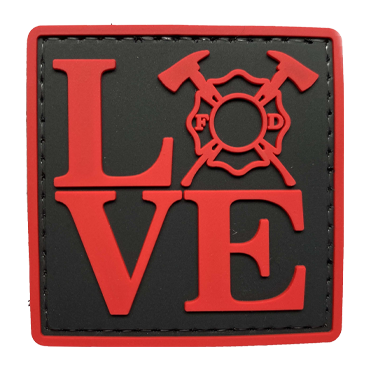 1452-LOVEFD-RD-11-Love Fire Department FD Logo PVC Morale Patch