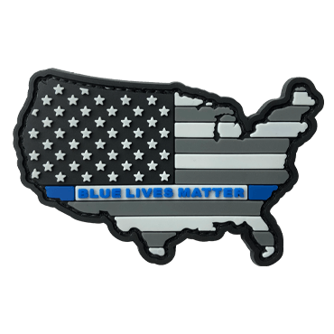 1484-USMAP-TX-11-US Map Themed Blue Lives Matter TBL Patch