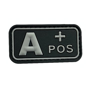 1509-JAP-LG-11-A POS A+ A Positive Blood Type Patch Velcro Military Blood Group Patches Hook Back PVC