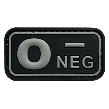 1516-JON-LG-11-Black and Light Grey O- O NEG Type Military Patch