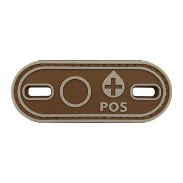 1574-OP-TN-11-coyote tan brown blood type patches velcro back hook and loop surface