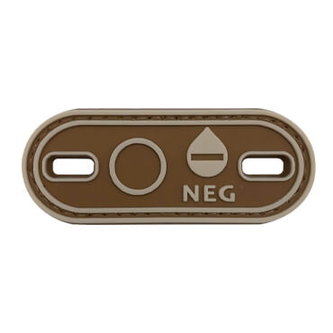 1578-ON-TN-11-370-Coyote Brown O- O NEG Blood Type Tactical PVC Patch