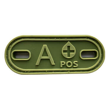 175-AP-L-11-A POS A+ A Positive Blood Type Patch Velcro Military Blood Group Patches Hook Back PVC