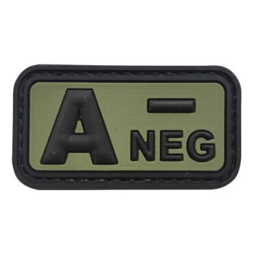 334-JAN-L-11-370-Black and Green A- NEG Blood Group Tactical Patch