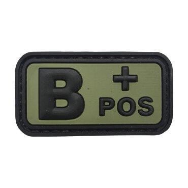 B+ Blood Type Patch Foliage Green with Black Letters W/ Hook Fastener –  Sta-Brite Insignia Inc.