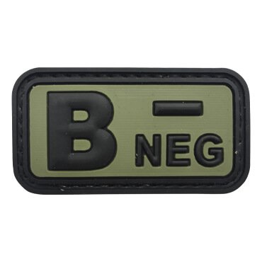 336-JBN-L-11-370-Black and Green B- NEG Blood Group Tactical Patch