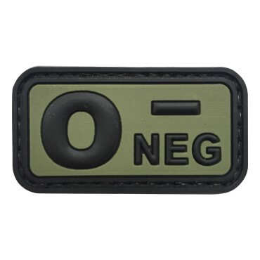 340-JON-L-11-370-Black and Green O- NEG Blood Group Tactical Patch