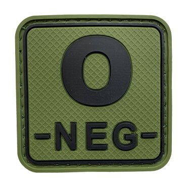 579-FON-OG-11-370-OD Green O- NEG Blood Group Military PVC Patch