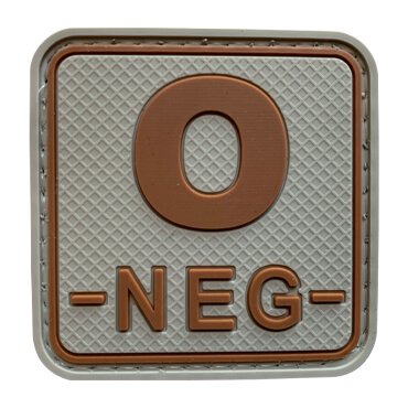 587-FON-TN-11-370-Coyote O Negative O- NEG Blood Type PVC Patches