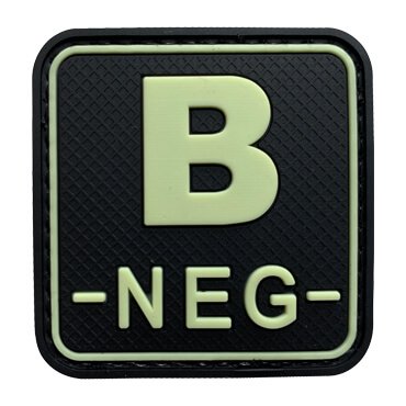 591-G-FBN-11-370-Glow in the Dark GITD B- B NEG PVC Morale Patch