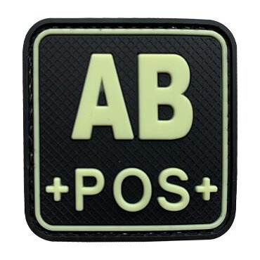 592-G-FABP-11-370-Glow in the Dark GITD AB+ POS PVC Morale Patch