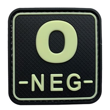 595-G-FON-11-370-Glow in the Dark GITD O- O NEG PVC Morale Patch