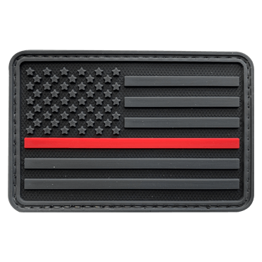 720-DWGQ-LH-11-US Flag Patch with Thin Red Line Forward