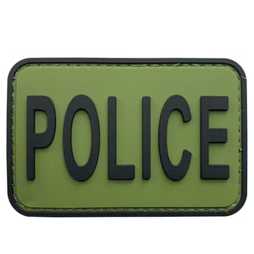 8102-POLICE-XSOG-11-370-Black and Green PVC Rubber Police Patch