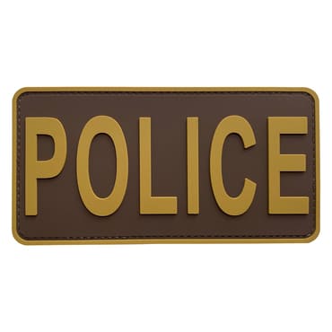 8129-POLICE-3TN-11-370-Big Coyote Brown Tan Police Department Patch