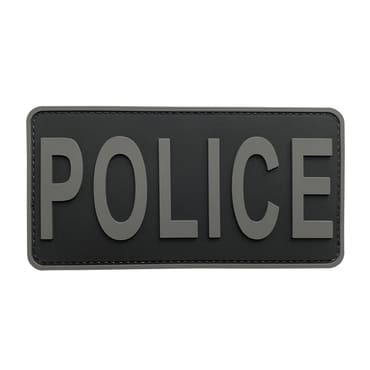 8130-POLICE-3GR-11-370-Big Black and Grey Police Officer PVC Patch