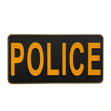 8133-POLICE-4YE-11-370-Large Black Golden Yellow Police Department Patch