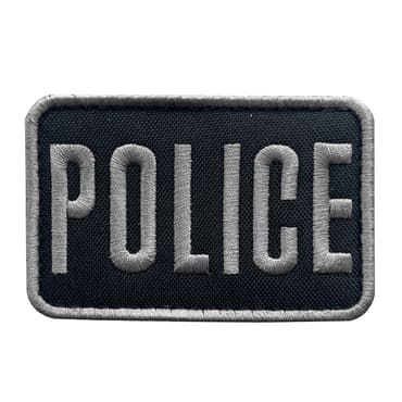 8503-E-POLICE-XSGR-11-370-Embroidered Police Patches with Velcro for Tactical Vest Bag Plate Carrier Police gear-gray