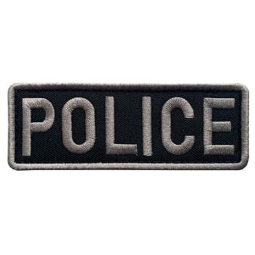 8509-E-POLICE-SGR-11-370-Embroidered Police Patches with Velcro for Tactical Vest Bag Plate Carrier Police gear-grey