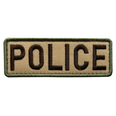 8510-E-POLICE-STN-11-370-Embroidered Police Patches with Velcro for Tactical Vest Bag Plate Carrier Police gear-tan color