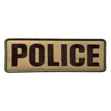 8516-E-POLICE-MTN-11-370-Embroidered Police Patches with Velcro for Tactical Vest Bag Plate Carrier Police gear-tan color