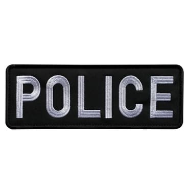 8517-E-POLICE-LBK-11-370-Embroidered Police Patches with Velcro for Tactical Vest Bag Plate Carrier Police gear-white