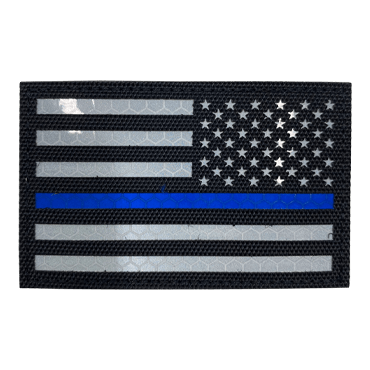 852-R-USLT-R-11-Thin Blue Line Patches Made from Reflective Fabric