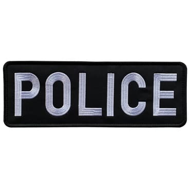 8523-E-POLICE-XLBK-11-370-Embroidered Police Patches with Velcro for Tactical Vest Bag Plate Carrier Police gear- black and white