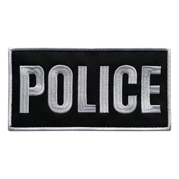 8528-E-POLICE-BWH3-11-370-Embroidered Police Patches with Velcro for Tactical Vest Bag Plate Carrier Police gear- white