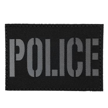 8697 RF-POLICE-XSBK-11-370-3x2 inches reflective velcro police patches velcro back morale patch-black