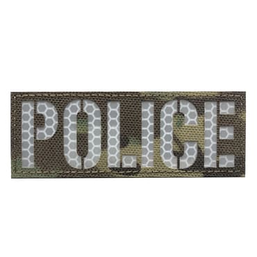 8712 RL-POLICE-SCP-11-370-4 inches-police department officers morale patches velcro reflective vest patches-multicam white