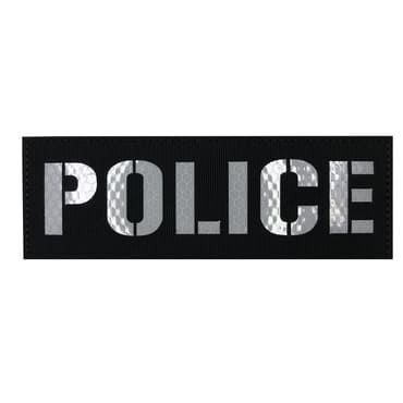 8717 RL-POLICE-MBK-11-370big size-6 inches-police department officers morale patches velcro reflective vest patches-black white