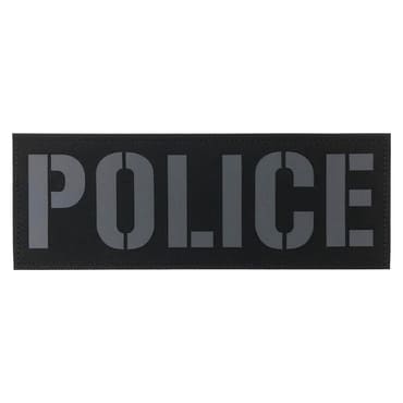 8721 RF-POLICE-LBK-11-370-large vest plate carrier police officer patches-8.5 inches-police department officers morale patches velcro reflective vest patches-black