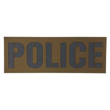 8723 RF-POLICE-LTN-11-370-large vest plate carrier police officer patches-8.5 inches-police department officers morale patches velcro reflective vest patches-tan