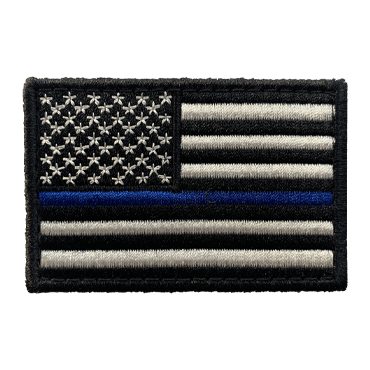 921-E-GQ2119LTF-11-Embroidered TBL Thin Blue Line Flag Patches