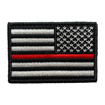 924-E-GQ2119HTR-11-Thin Red Line Flag Patch Made from Embroidered Fabric