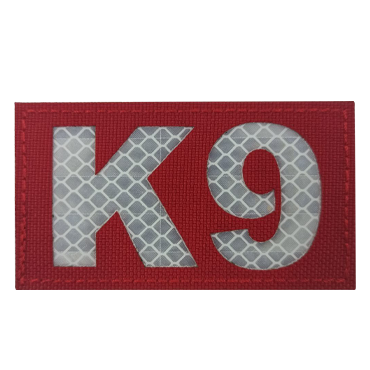 989-R-K9-RD-11-Reflective K9 Red Patch Laser Cutting Tactical Military Police K9