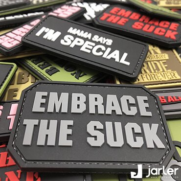 Phrased Morale Patches-Military Tactical PVC Morale Patch Velcro-jarler patch manufacturer