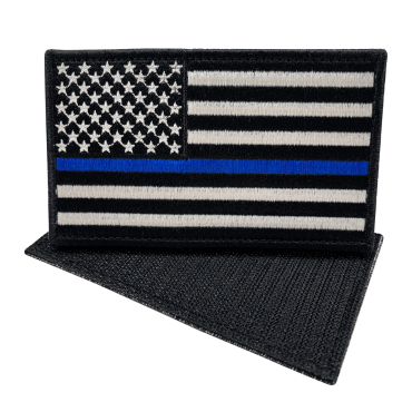 US Flag Embroidered Patch Blue Line- Jarler patch maker